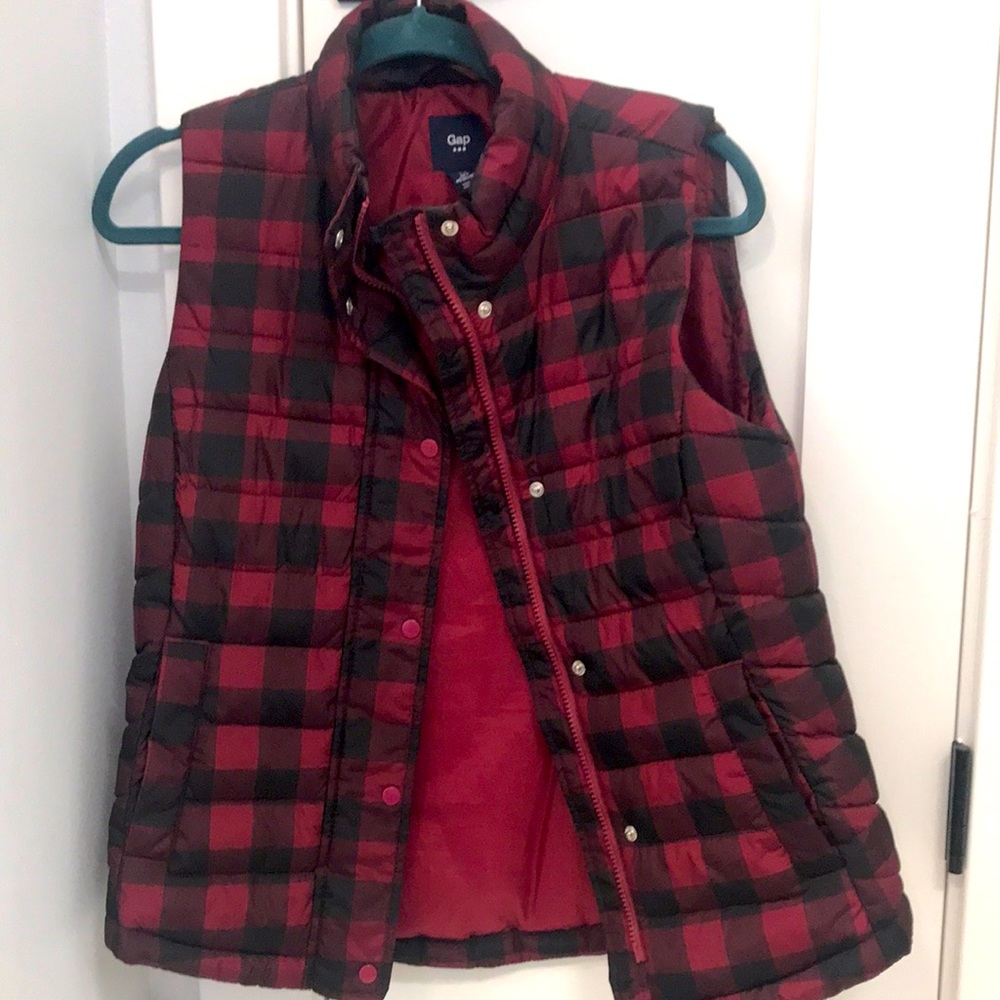 Plaid flannel vest, Gap, size small, very lightly worn!